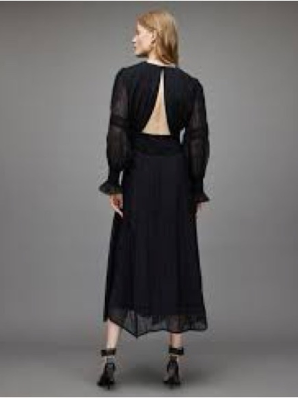 All Saints black Josephine Embroidered Dress - Picture 2 of 5